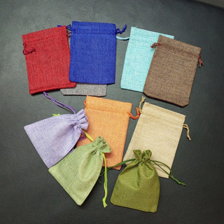 Túi vải bố có dây rút mix màu trơn handmade đựng hoa khô hoa thơm trang trí đám cưới làm quà tặng