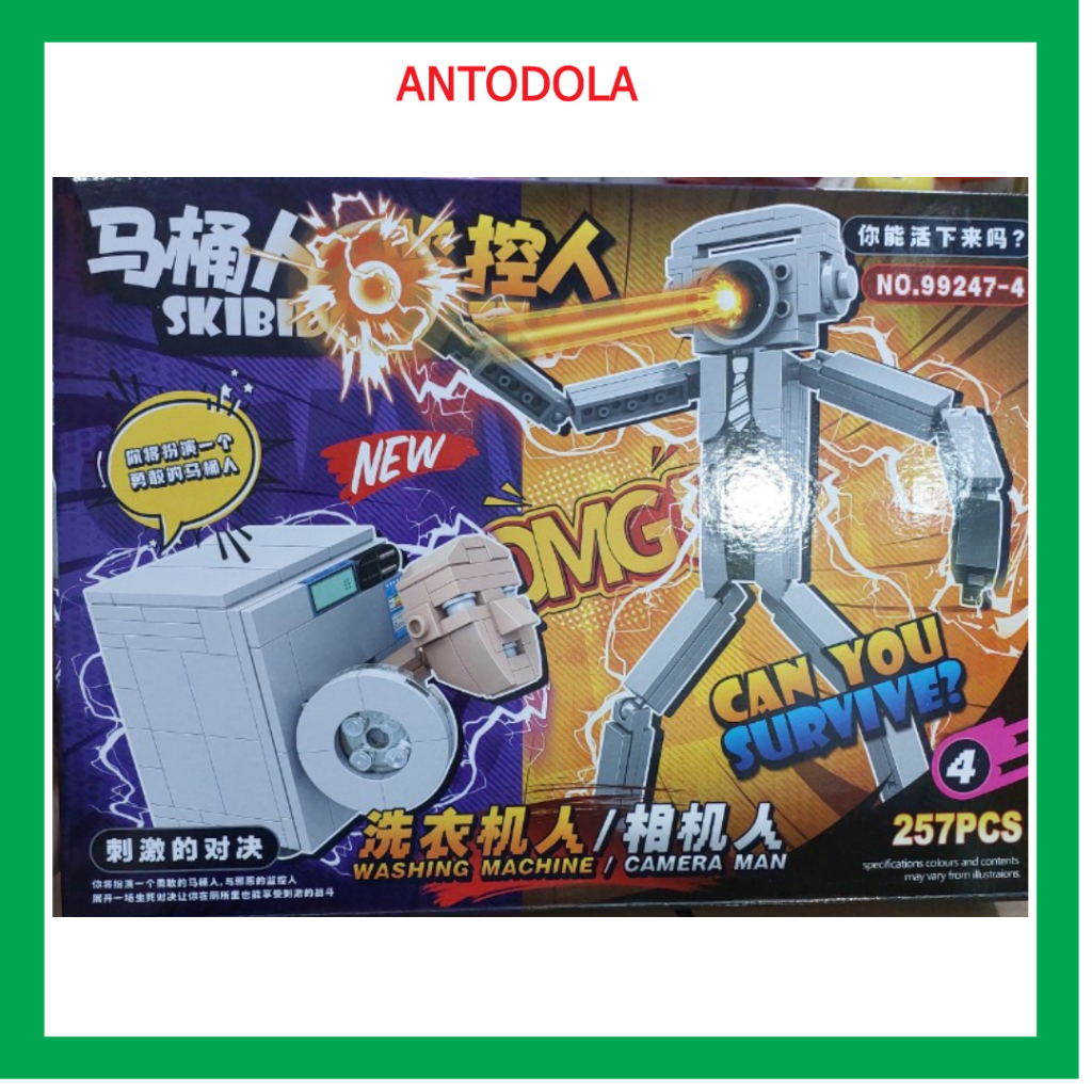 Lego Skibidi toilet, Bộ Đồ Chơi lego Xếp Hình Nhà Vệ Sinh Độc Đáo 257 CHI TIẾT