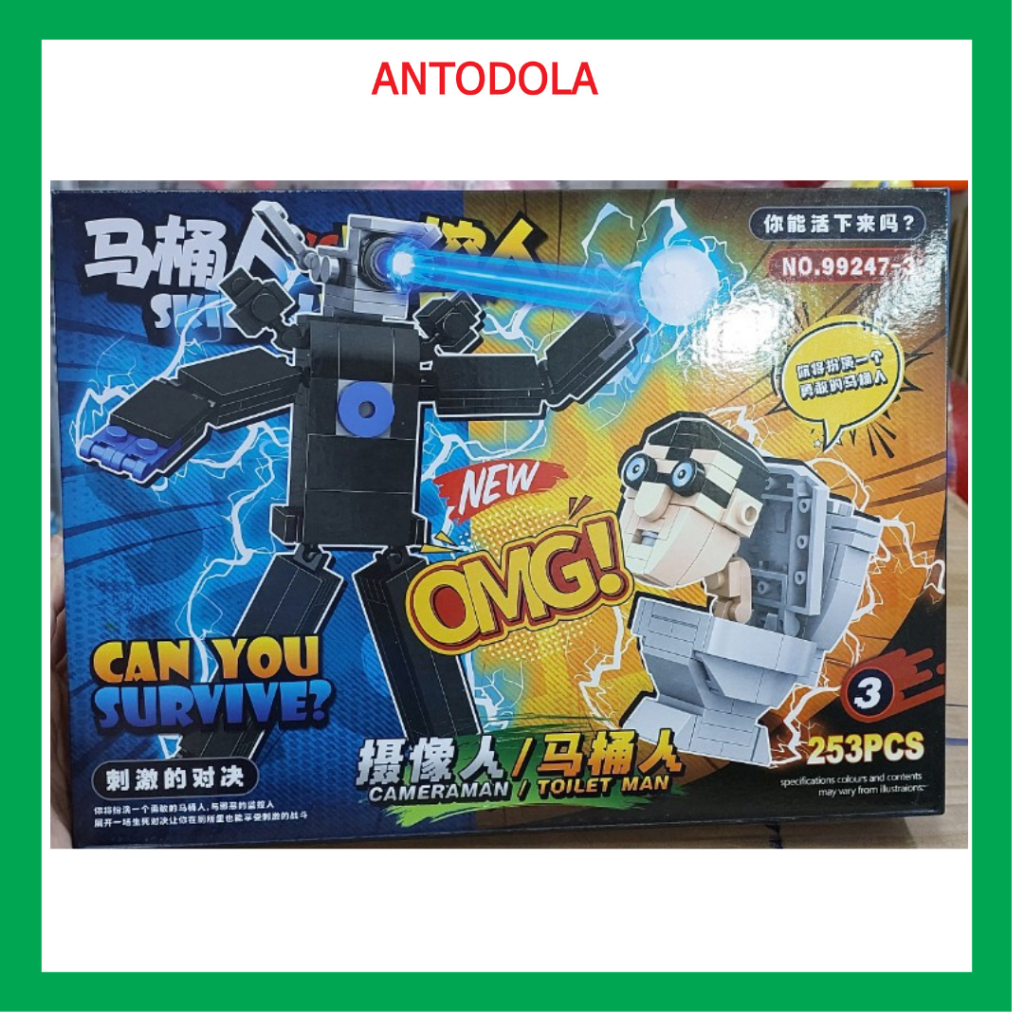 Lego Skibidi toilet, Bộ Đồ Chơi lego Xếp Hình Nhà Vệ Sinh Độc Đáo 257 CHI TIẾT