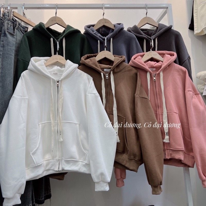ÁO KHOÁC NỈ NGOẠI CHỐNG NẮNG DÁNG NGẮN CROPTOP DÂY TO FORM RỘNG