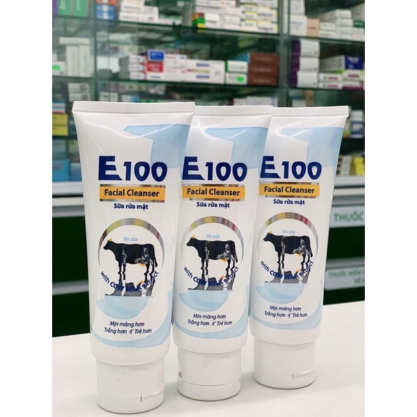 Sữa rửa mặt E100 bò lớn 80g.