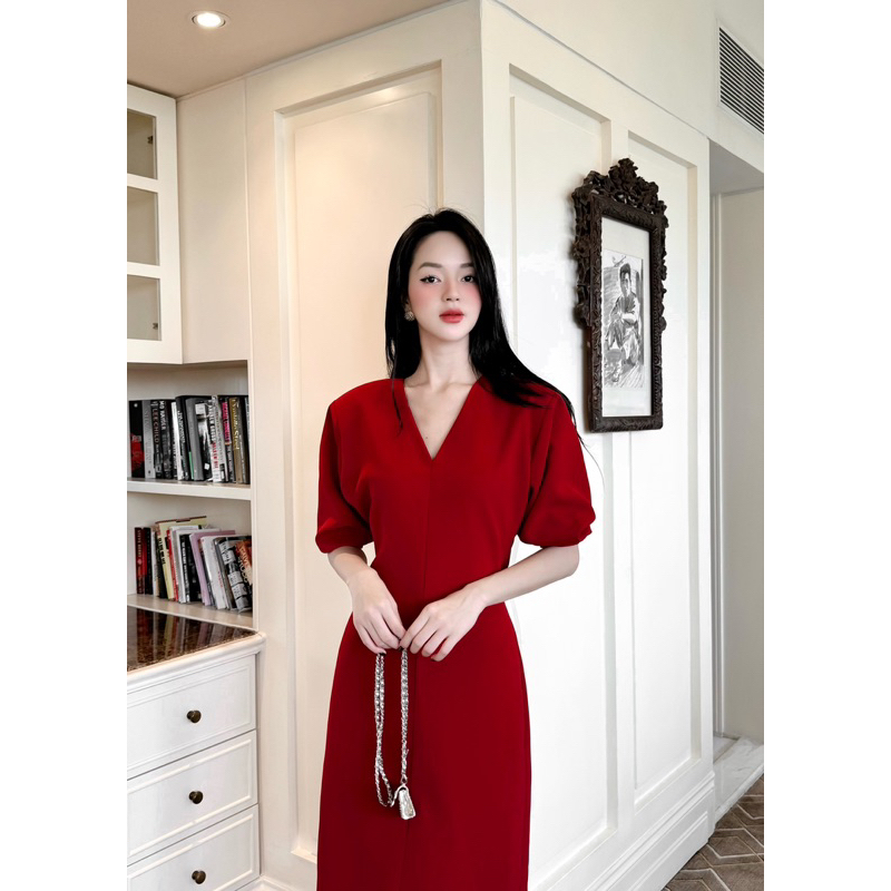 Váy Đôn Vai Cổ V Dáng Dài Eclipse Clothing