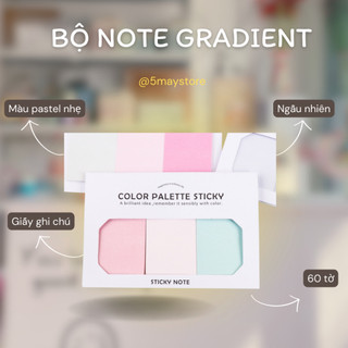 Set giấy note ghi chú sáng tạo, nhãn dán gradient màu pastel nhẹ nhàng