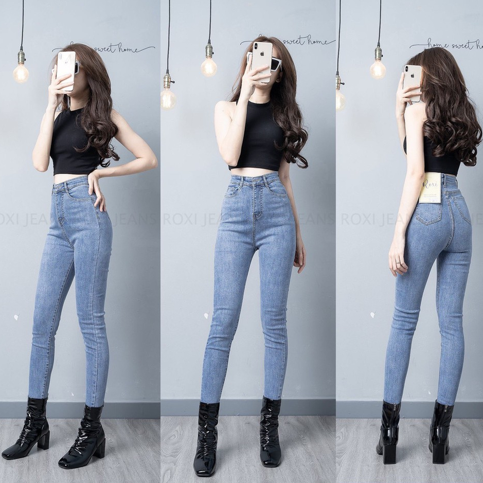 Quần jeans nữ dáng ôm skinny lưng cao Avocado, quần bò ống bó co giãn form dài phong cách trẻ trung