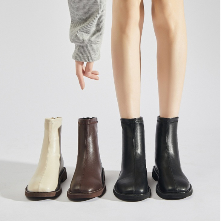 Bốt nữ Chelsea cổ lửng da bò mềm (Form 1.5) Full Box