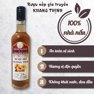 R.ươu Mơ chai thủy tinh 500ml. làm quà tặng biếu sang trọng.lịch sự. hàng ngon loại 1.