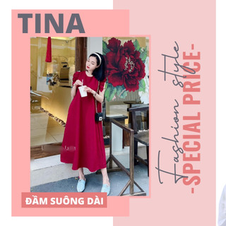 Đầm suông dài ZARA, chất vải dày dặn, ít nhăn nhàu, bèo vai to sang chảnh, Đầm đi tiệc 2 màu xanh và đỏ cực tây, tôn da