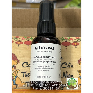 60ml - chai xịt khử mùi hữu cơ erbaviva organic skincare - organic deodorant
