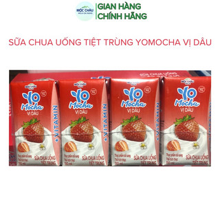 Lốc 4 hộp sữa chua uống Yomocha vị dâu 110ml