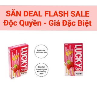Bánh que meiji lucky stick phủ kem vị dâu 45g