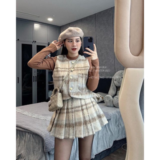 Set dạ kẻ xinh