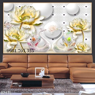Tranh hoa đào 3d trang trí