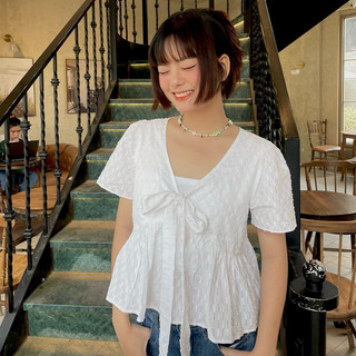  Áo Babydoll Tay Ngắn Dáng Phồng Họa Tiết Hoa Nhí Kami - Top Version 2 