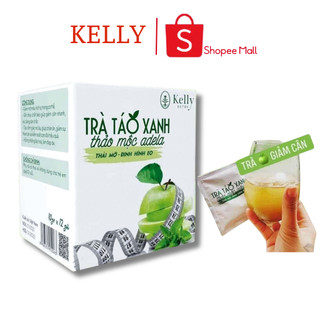 Trà Táo Xanh Kelly Detox giảm cân, thảo mộc xanh định hình eo thon,dáng đẹp,thải mỡ hộp 12 gói DERMACOL