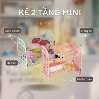 Kệ nhựa mini để bàn học 2 tầng đựng đồ dùng planner siêu tiện lợi tiết kiệm không gian