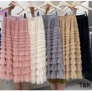 Chân váy voan tầng dáng dài hàng QCL1