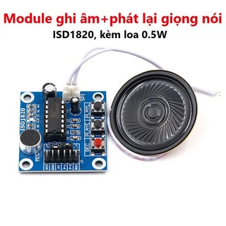 Module ghi âm và phát lại giọng nói ISD1820, kèm loa 0.5W