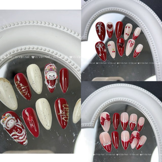 Nail box tết màu đỏ , nail box tết 2024