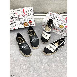 Giày cói slipon Dolce thêu da chéo in chữ thêu da phong cách trẻ trung