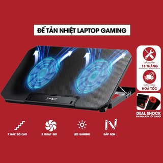  Đế Tản Nhiệt Laptop Macbook Máy Tính Bảng Q100 Làm Mát Nhanh Đèn Led Gaming Quạt Chống Ồn Chỉnh Được Độ Cao 