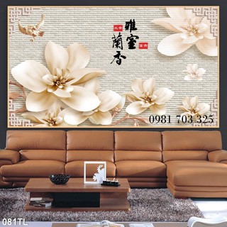 Tranh hoa đào 3d trang trí