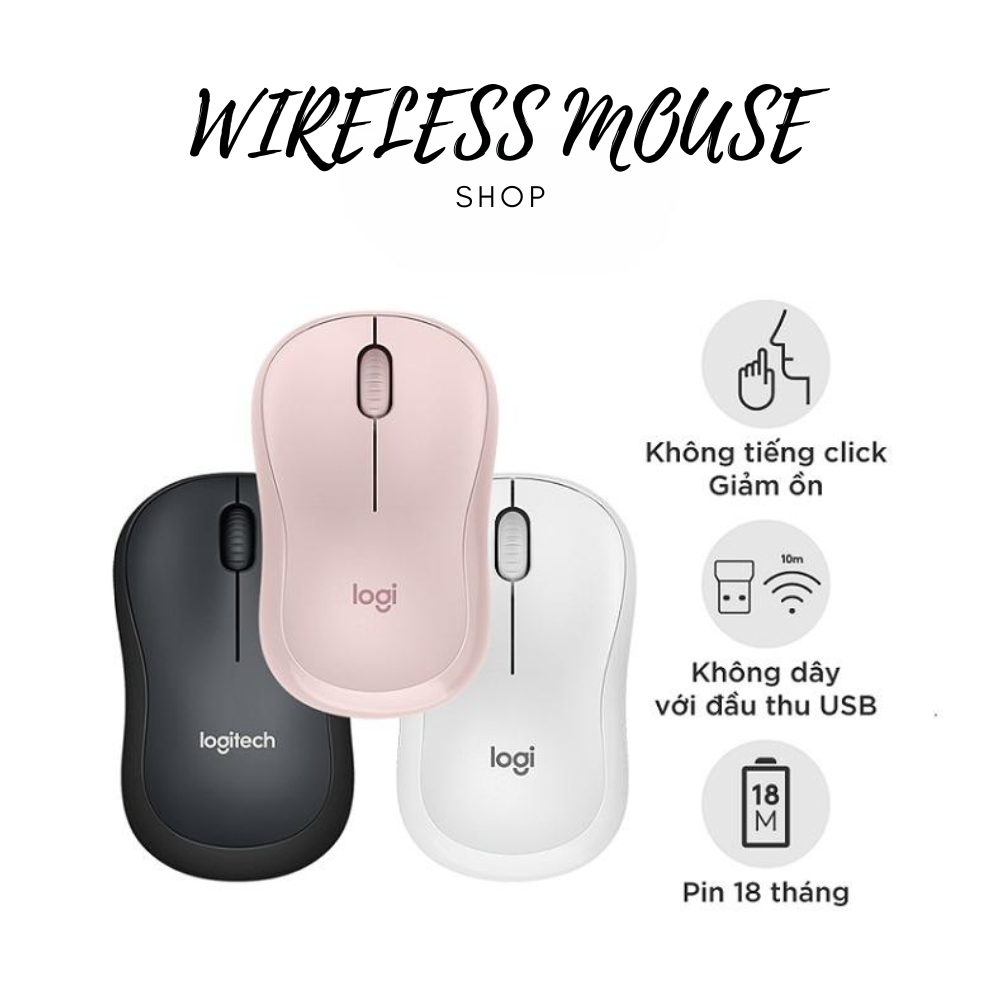Chuột không dây Logitech M220 Silent - giảm ồn, USB, pin 1.5 năm, phù hợp PC/Laptop