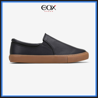 Giày lười sneaker da nam dincox c38 đơn giản, lịch lãm black