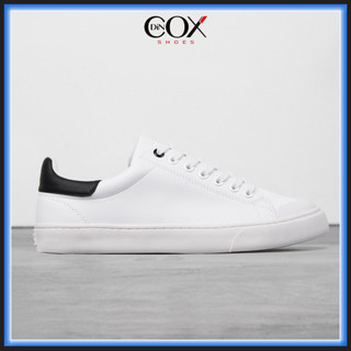 Giày sneaker da nam dincox c13 cách điệu sáng tạo white/black