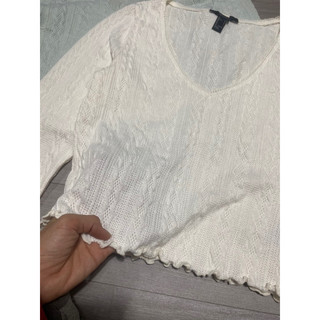 Áo len croptop cổ tim