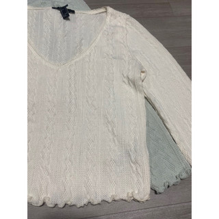 Áo len croptop cổ tim