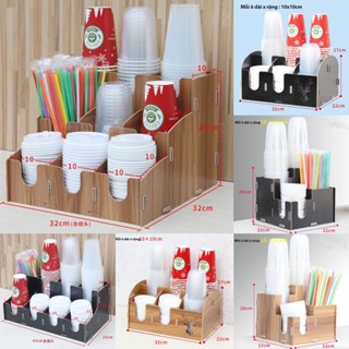 Kệ Đựng Ly Nhựa Bằng Gỗ Nhựa Cao Cấp