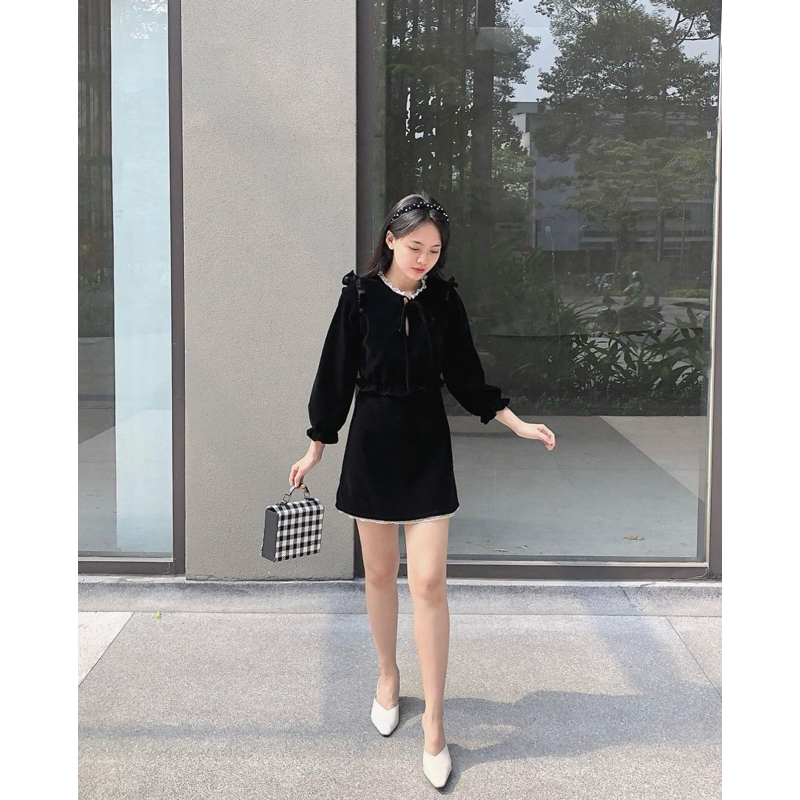 Đầm tay dài tiểu thư