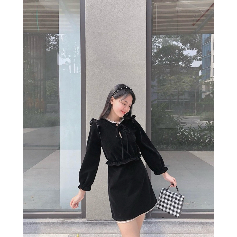 Đầm tay dài tiểu thư