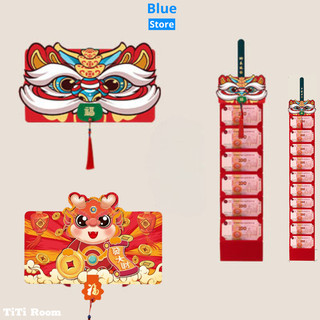 Bao lì xì gấp gọn độc đáo dây treo trang trí kiểu bao lì xì đỏ có thể gấp gọn 6/ 10 ngăn