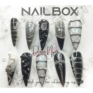 Nailbox thiết kế Y2K rắn thánh giá cá tính 45