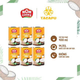 Combo 6 lon nước cốt dừa nguyên chất 400ml thương hiệu mom cooks - tacapu