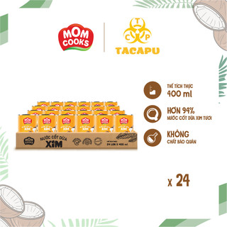  Thùng 24 Lon Nước cốt dừa nguyên chất 400ml thương hiệu MOM COOKS - TACAPU 