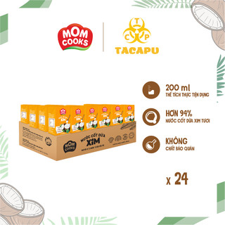  Thùng 24 hộp nước cốt dừa nguyên chất 200ml thương hiệu MOM COOKS - TACAPU 