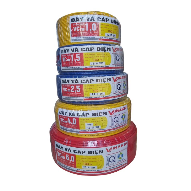 Dây Điện Đơn Kip Cuộn /100m Dây màu Vàng, Màu Đỏ