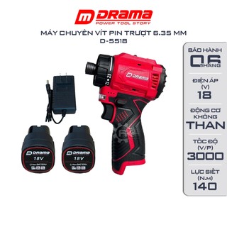Máy chuyên vít pin DRAMA D5518 Không chổi than Lực siết 140Nm