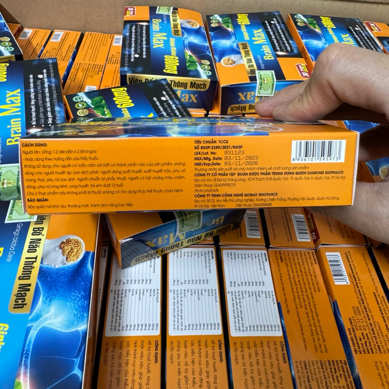 Viên bổ não thông mạch Ginkgo biloba Cere Brain Max - Ginkgo Biloba 600mg Hộp 30 viên giúp hoạt huyết dưỡng não