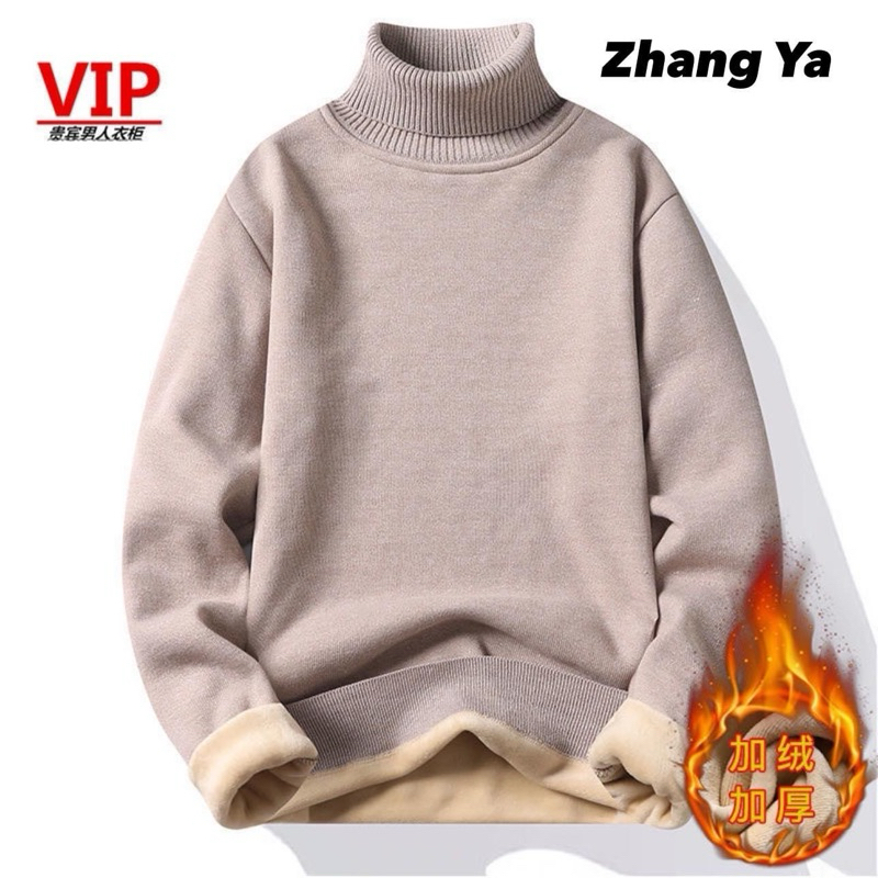 Zhang Ya Áo len cổ lọ lót lông Nam hàng Quảng Châu Săn SALE dày đẹp siêu ấm chuẩn loại 1 lót lông mêmc