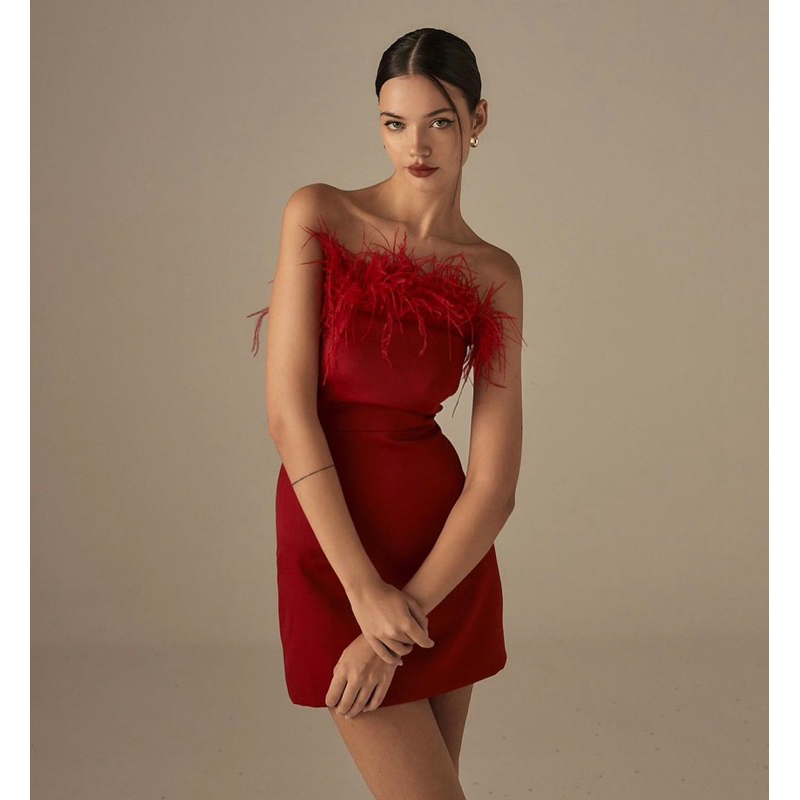 Váy/Đầm body pha lông vũ quyến rũ Midnight Dress