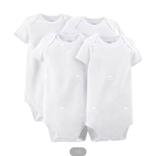 Body chip sơ sinh trắng trơn cộc tay, body ba lỗ xuất dư, bodysuit trắng, body cotton cho bé size 3-24M