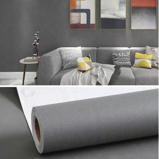 CUỘN 10M GIẤY DÁN TƯỜNG GHI XÁM ĐẬM TRƠN khổ 45cm