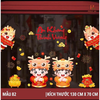 Decal trang trí tết - đèn lồng