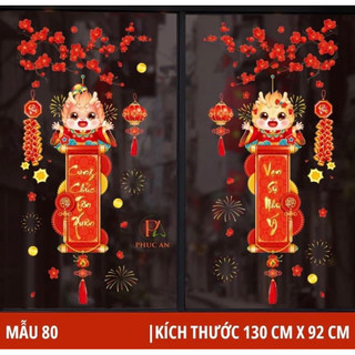 Decal trang trí tết - đèn lồng