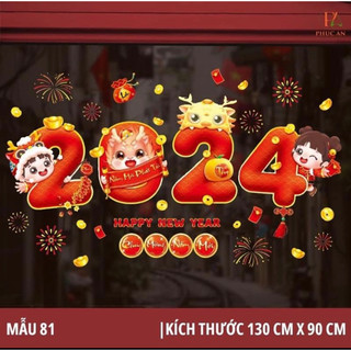 Decal trang trí tết - đèn lồng