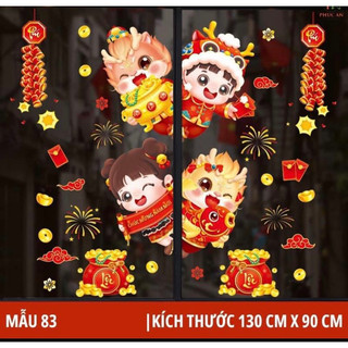 Decal trang trí tết - đèn lồng