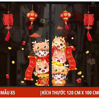 Decal trang trí tết - đèn lồng